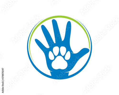 Helping hand with paw inside