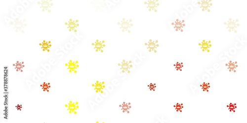 Light orange vector pattern with coronavirus elements.