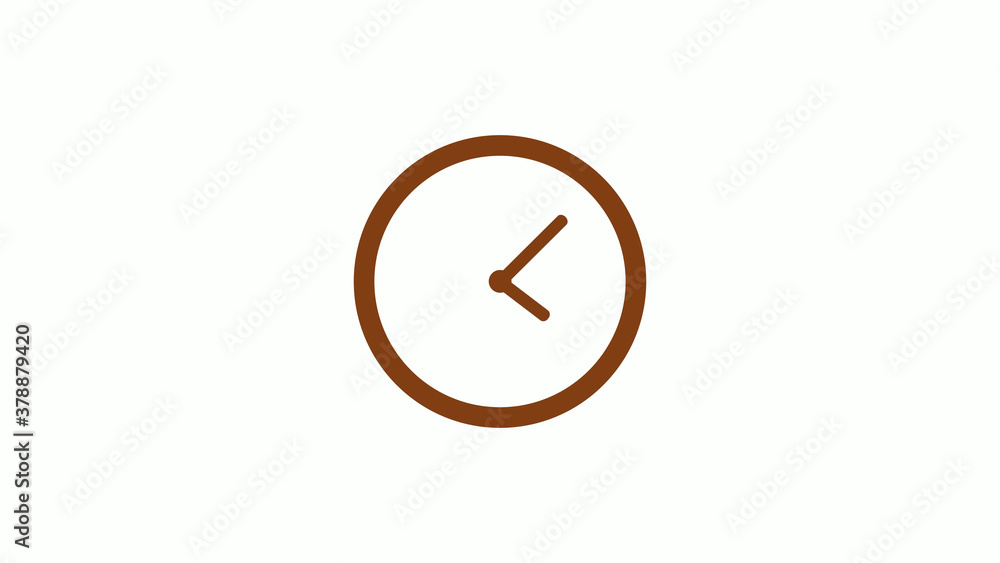 Amazing circle brown dark clock icon on white background,clock icon without trick Amazing circle brown dark clock icon on white background,clock icon without trick