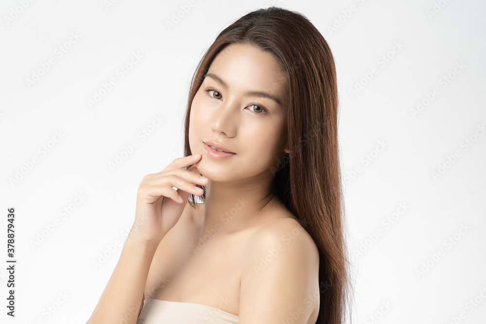Beautiful young asian woman with clean fresh skin on white background, Face care, Facial treatment, Cosmetology, beauty and spa, Asian women portrait Beautiful young asian woman with clean fresh skin on white background, Face care, Facial treatment, Cosmetology, beauty and spa, Asian women portrait