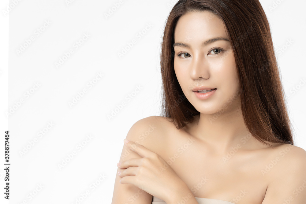 Beautiful young asian woman with clean fresh skin on white background, Face care, Facial treatment, Cosmetology, beauty and spa, Asian women portrait Beautiful young asian woman with clean fresh skin on white background, Face care, Facial treatment, Cosmetology, beauty and spa, Asian women portrait