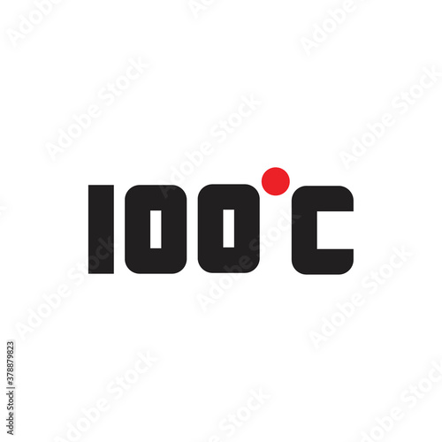 100 degrees logo design vector