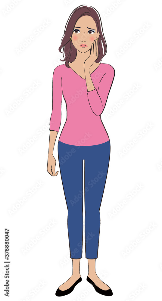 A woman with brown skin worried about something A woman with brown skin worried about something