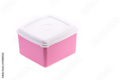 Multipurpose Plastic Container With Lid; Photo On White Background.