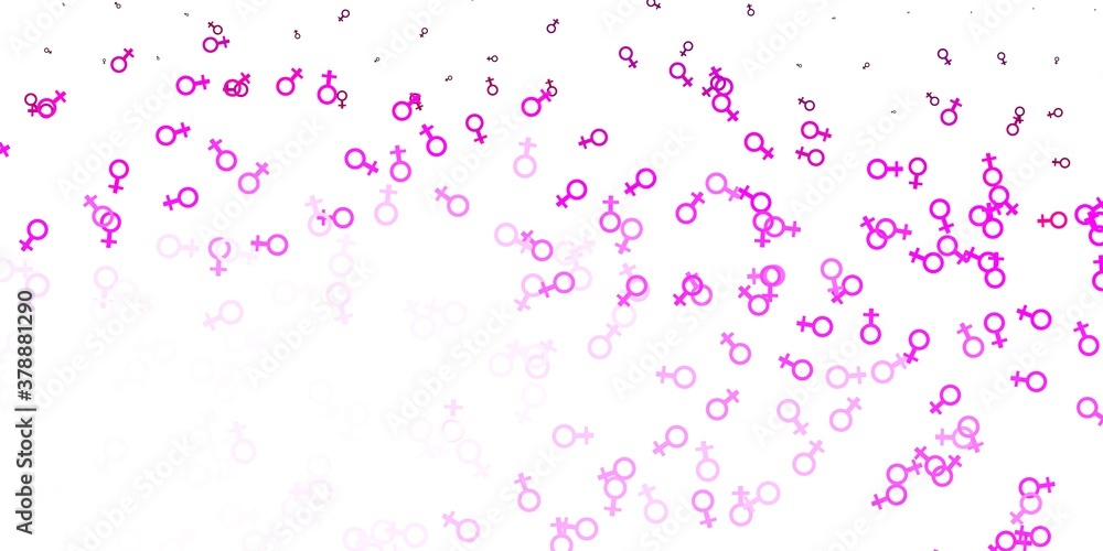 Light Pink vector texture with women's rights symbols. Light Pink vector texture with women's rights symbols.