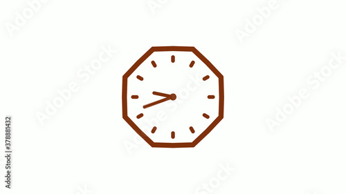 Brown dark counting down clock icon on white background