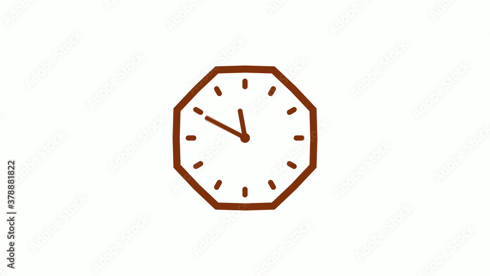 Brown dark counting down clock icon on white background
