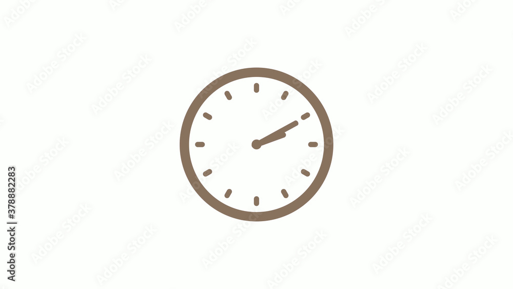 New brown gray circle clock icon on white background New brown gray circle clock icon on white background
