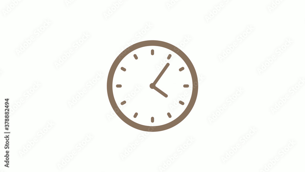 New brown gray circle clock icon on white background New brown gray circle clock icon on white background