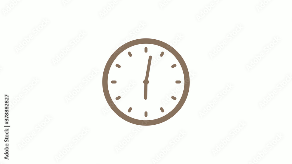 New brown gray circle clock icon on white background New brown gray circle clock icon on white background