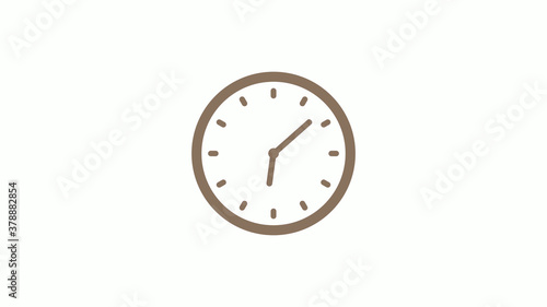 New brown gray circle clock icon on white background