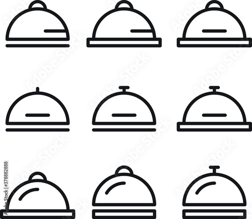 line vector set of icon hood