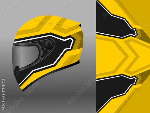 helmet wrap design with yellow color theme