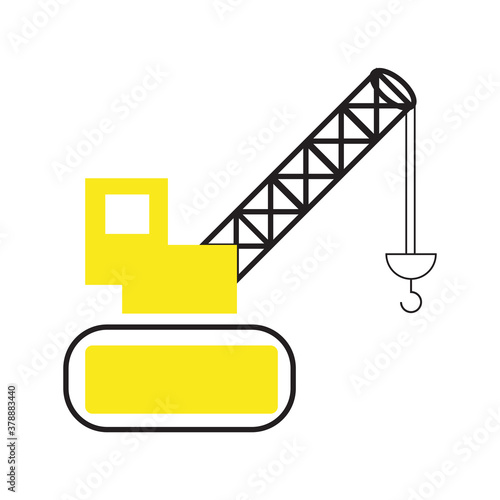 Telehandlers logo Stock Vector for any Constructing Company,modern, concept, apartment, corporate, black, brand, simple, line, template, builder, isolated, repair, renovation, background, water, creat