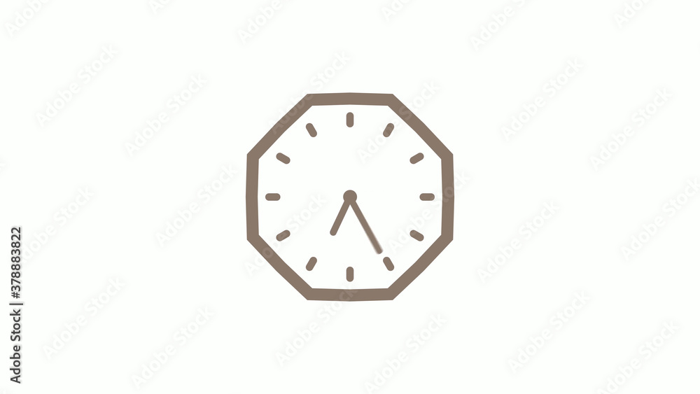 Counting down 12 hours clock icon on white background Counting down 12 hours clock icon on white background