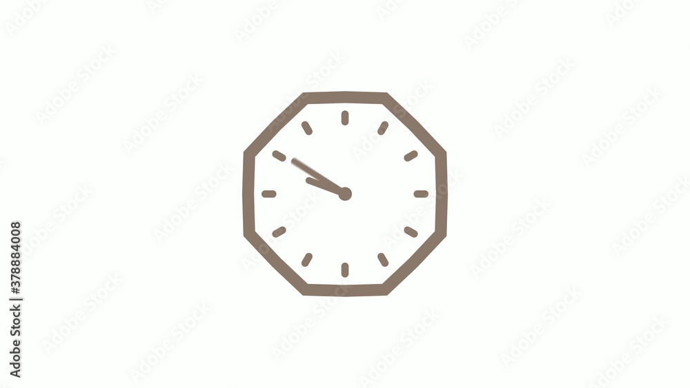 Counting down 12 hours clock icon on white background Counting down 12 hours clock icon on white background