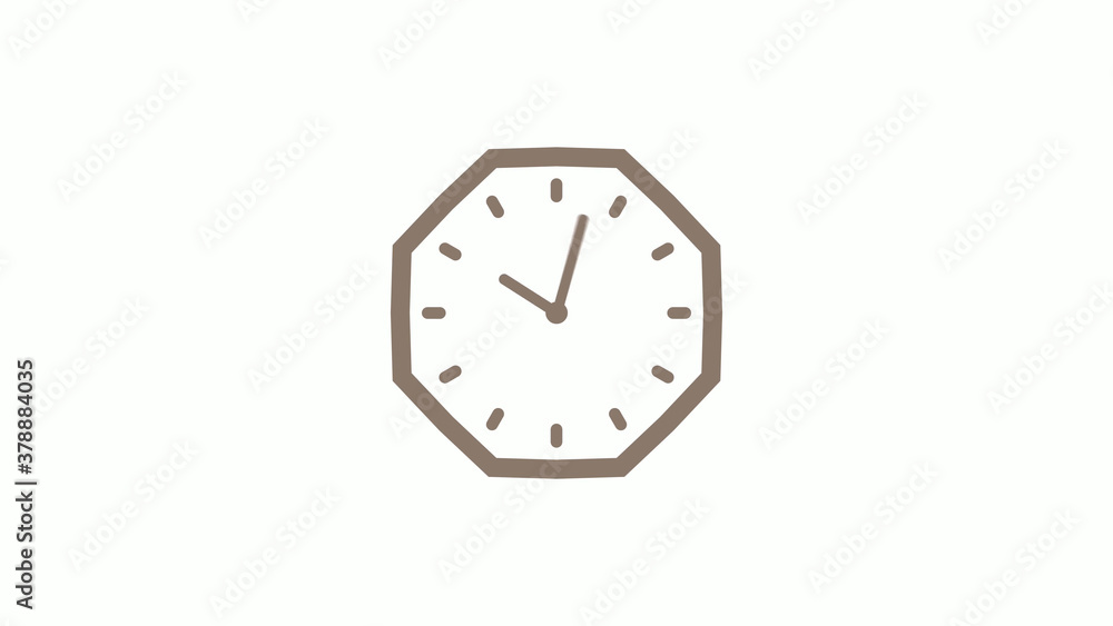Counting down 12 hours clock icon on white background