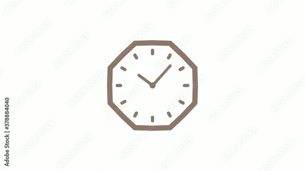 Counting down 12 hours clock icon on white background Counting down 12 hours clock icon on white background