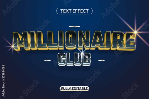 Text Effect Milionaire Club for advertising, social media branding, Title and many More photo