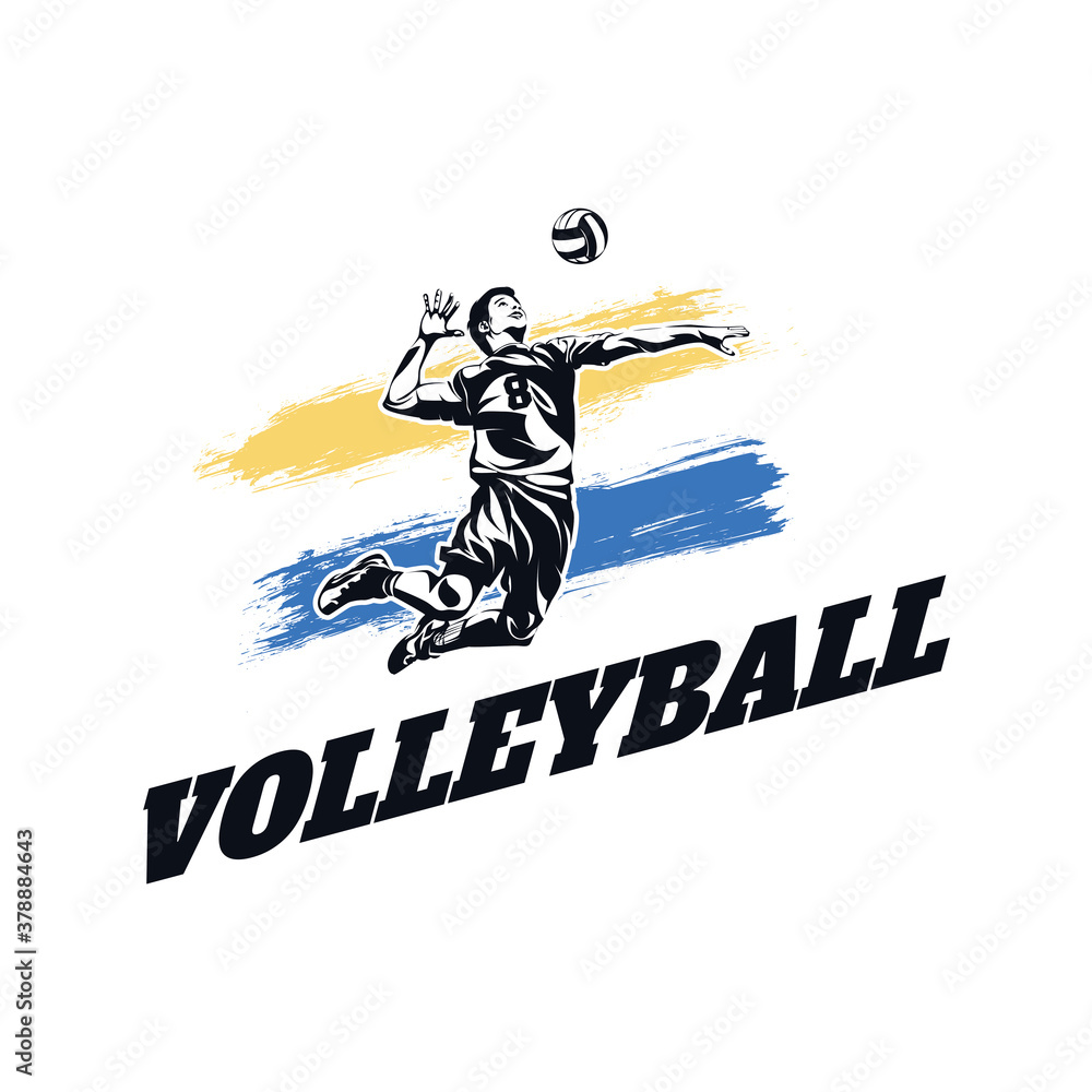Fototapeta premium Volleyball Player Logo Template Design Vector