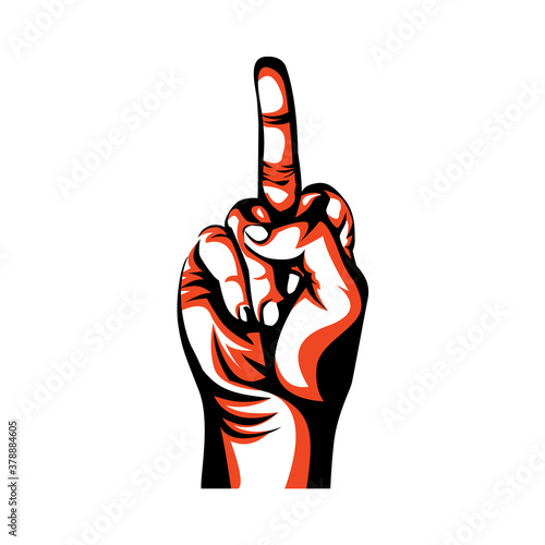 Gesture Hand Fuck Logo Template Design Vector