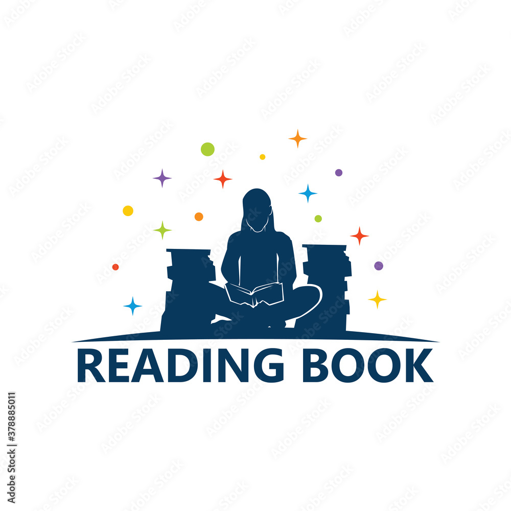 Obraz premium Reading Book Logo Template Design Vector