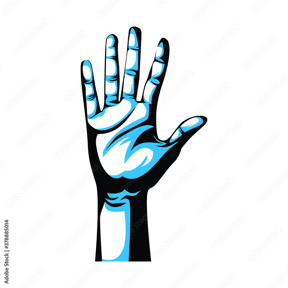 Gesture Hand Five finger Logo Template Design Vector
