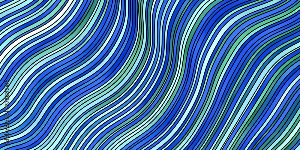 Light Blue, Green vector pattern with curves. Abstract gradient illustration with wry lines. Design for your business promotion.