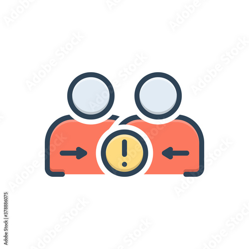Color illustration icon for risk