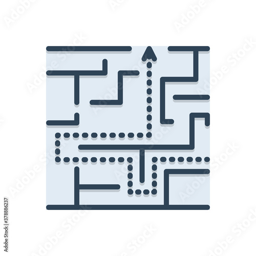Color illustration icon for maze