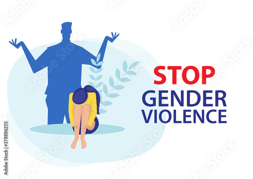 Stop  man gender violence or or domestic violence concept