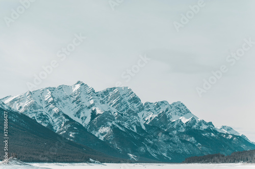 snow covered mountains