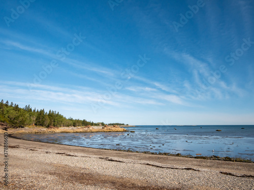 Beautiful day on the shores of Saint Lawrence river  Bic National park  Quebec  Canada