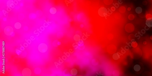 Dark Purple, Pink vector background with bubbles. Modern abstract illustration with colorful circle shapes. Design for posters, banners.