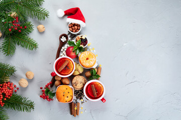 Christmas Tree made of holiday food