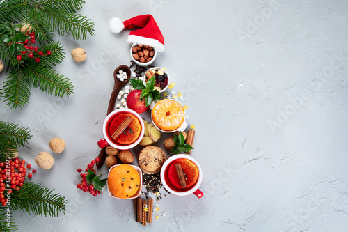 Christmas Tree made of holiday food