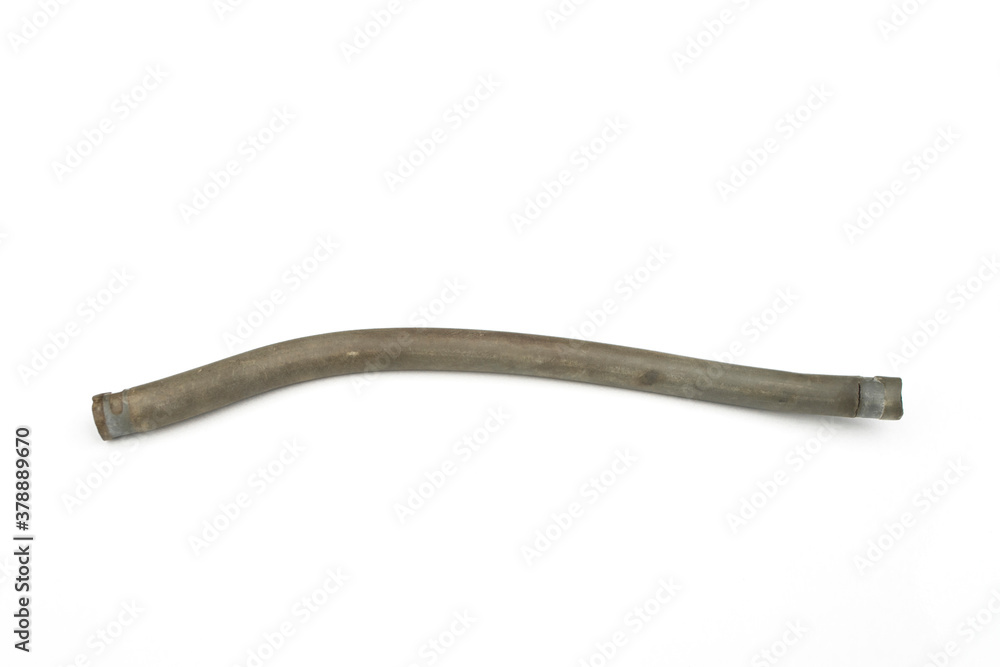 Rubber fuel hose old on white background. Rubber fuel hose old on white background.
