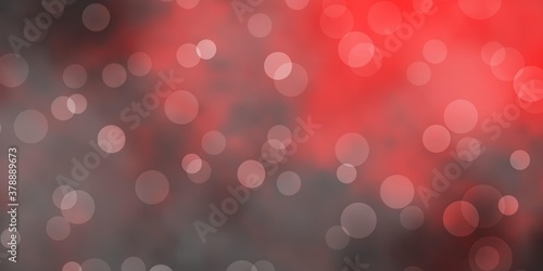 Dark Orange vector pattern with circles. Abstract decorative design in gradient style with bubbles. Design for your commercials.