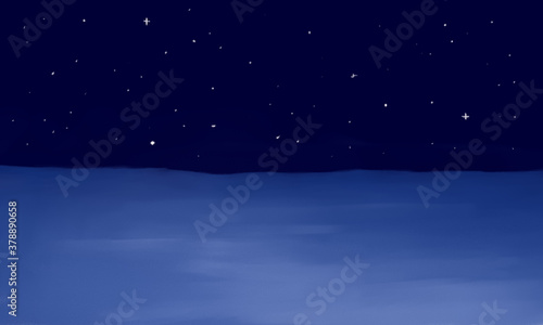 minimalistic illustration winter starry night © Feanna
