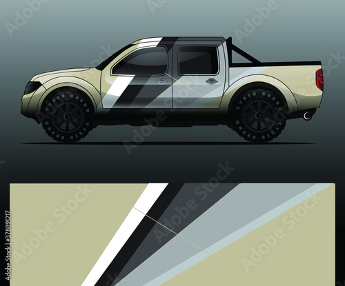 truck and vehicle Graphic vector. Racing background for vinyl wrap and decal
