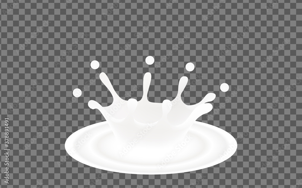 牛乳を注いだときの滴 ミルククラウンのイラスト Stock Vector Adobe Stock