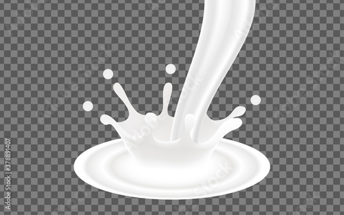 牛乳を注いだときの滴、ミルククラウンのイラスト