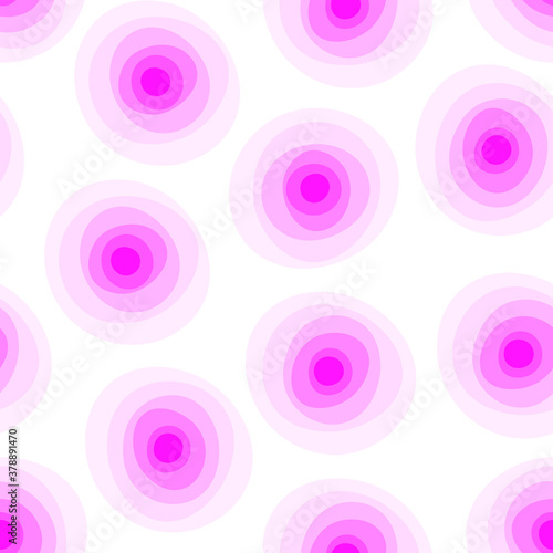 Gentle abstract floral seamless pattern. Pink gradient circles isolated on white background. Watercolor polka dot vector illustration for fabric  holiday invitation  wedding  wallpaper  wrapping paper