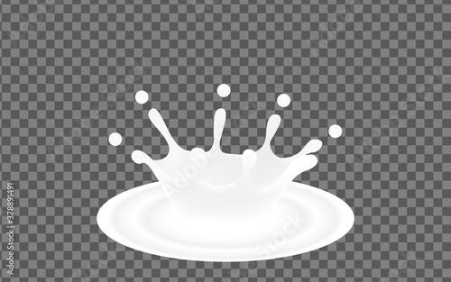 牛乳を注いだときの滴、ミルククラウンのイラスト