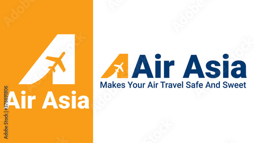 Airline Travel Agency Logo Design, Airline Agency Logo Design, A letter with Airplane icon, A logo design, Airplane logo design 