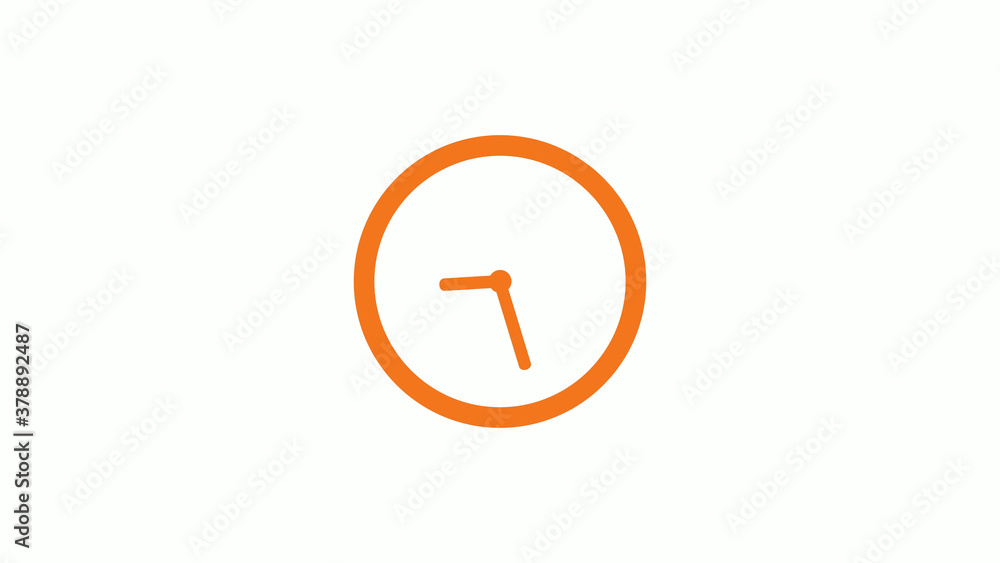 Circle brown color 12 hours clock icon on white background,clock icon without trick Circle brown color 12 hours clock icon on white background,clock icon without trick