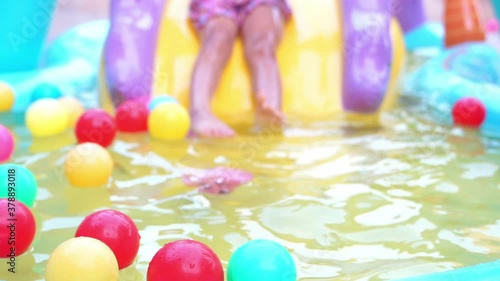 girl playing in pool