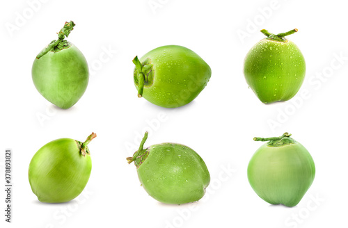 green coconut isolated on white background