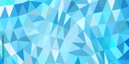 Light blue vector triangle mosaic background.