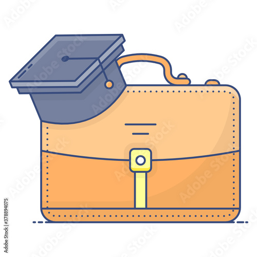 
Icon of business study, flat design of mortarboard with briefcase 

Icon of business study, flat design of mortarboard with briefcase 
